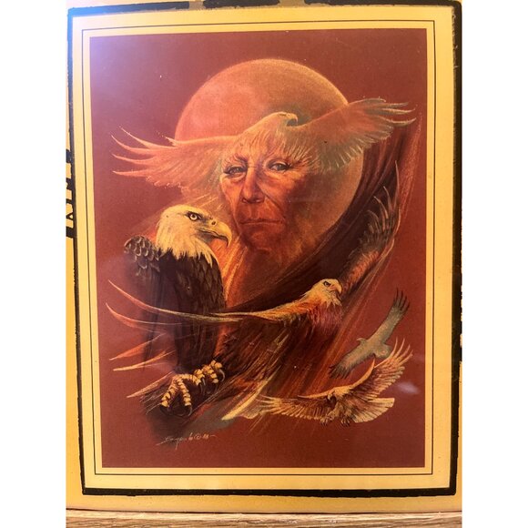 Set Of 2 Framed Fiesta Tiles By Mary Selfridge 1991 7"x7" Acrylic Resin Coated A - Picture 5 of 6